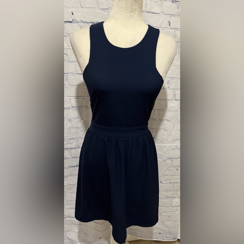 Charles Henry Blue Solid Classic Fit & Flare Dress size XS